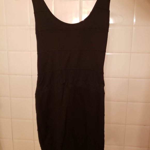 Divided brand Black bodycon looking dress with silver zip Y2K - Picture 2 of 2